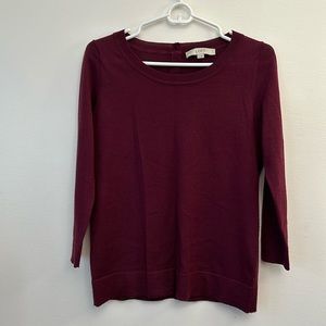 Purple Three-Quarter Sleeve Sweater